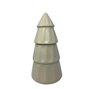 DesignPac Winter White  Christmas Tree Cookie Jar, 14" Tall